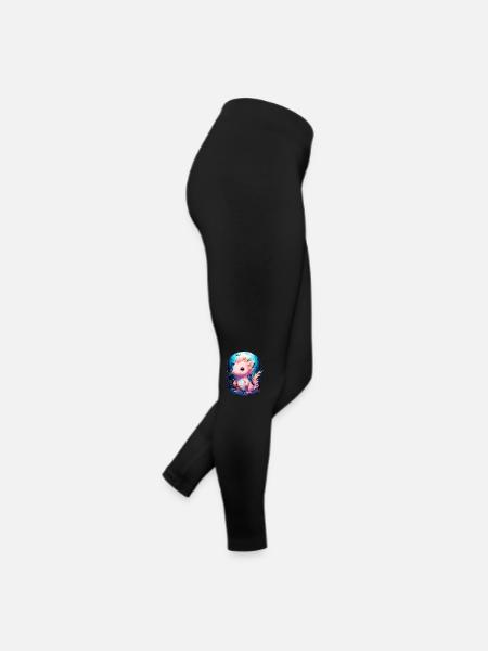 Axolotl - Frauen Jersey Leggings - Schwarz - Rechts