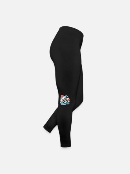 Rouleau de sushi japonais Vintage Ukiyo-E Design - Legging en jersey Femme - noir - Droite