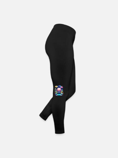 Axolotl - Frauen Jersey Leggings - Schwarz - Rechts