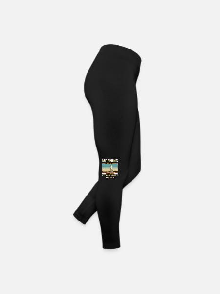 StandUp Paddle Boarder Morning Is Not Water Sport - Frauen Jersey Leggings - Schwarz - Rechts