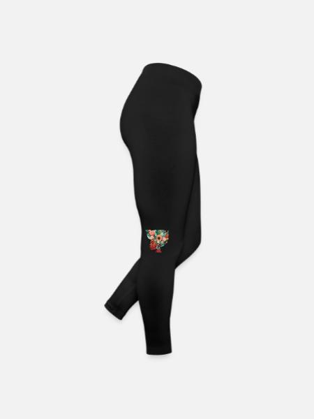 Floral Essence Portrait - Women’s Jersey Leggings - black - Right