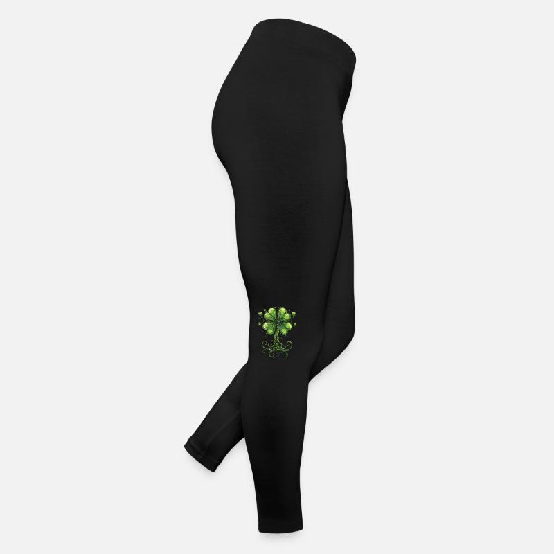 Trèfle irlandais trèfle trèfle symbole de la Saint-Patrick Legging en jersey Femme