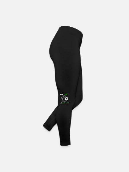Fußball Mama Leben Autismus Bewusstsein - Frauen Jersey Leggings - Schwarz - Rechts