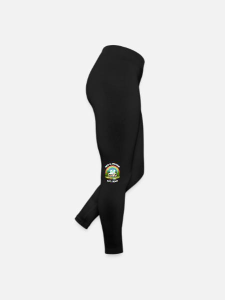 Rente Ruhestand Camping Caravan Regenbogen Rentner - Frauen Jersey Leggings - Schwarz - Rechts