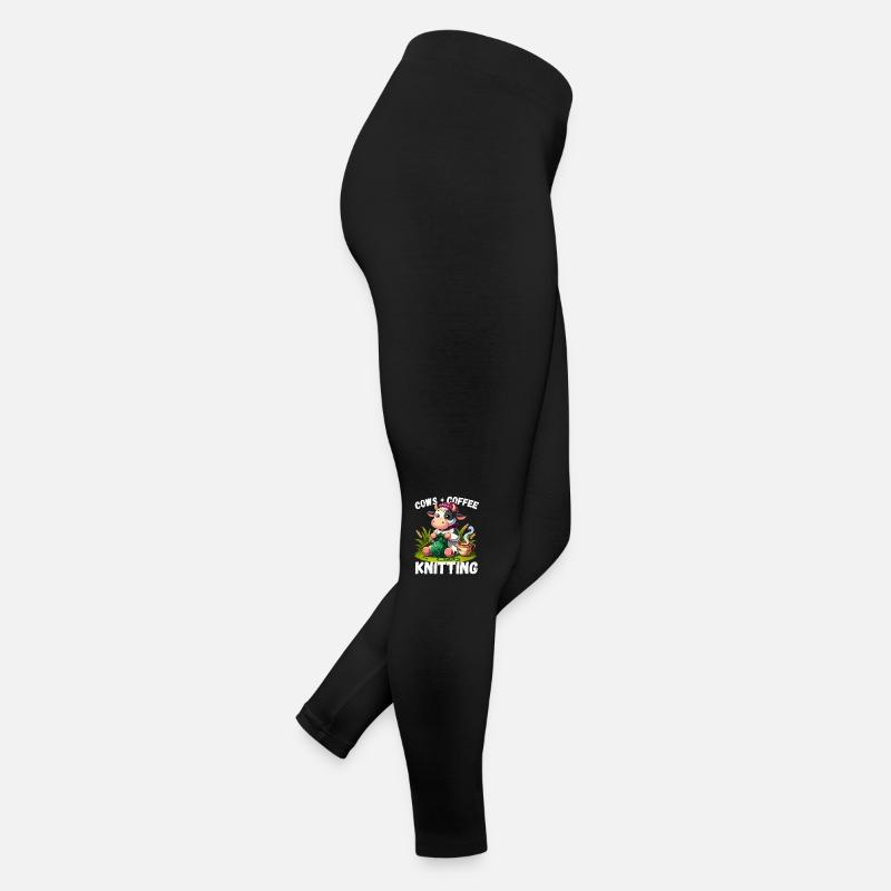 Stricken Kuh Handarbeit Kaffee Wolle Stricknadel Frauen Jersey Leggings