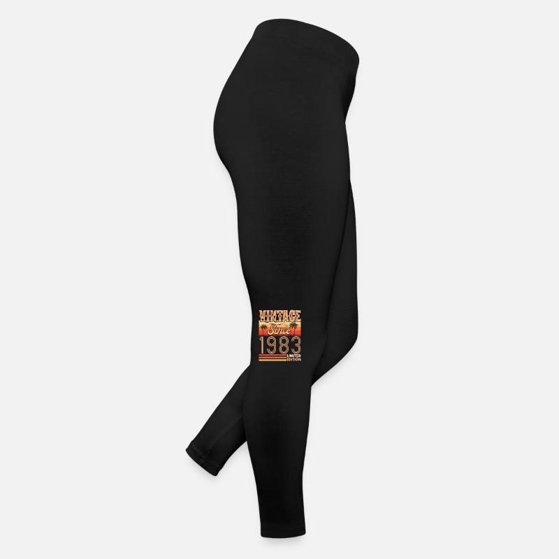 1983. Vintage Born in 1983 Birthday Women’s Jersey Leggings