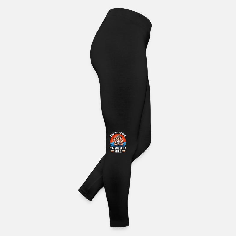 Exercise? Thought you said extra Rice - Women’s Jersey Leggings - black