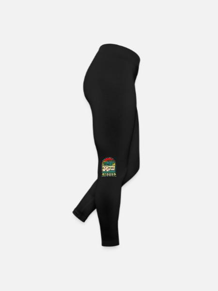 April 1989, April 1989, April 1989. - Frauen Jersey Leggings - Schwarz - Rechts