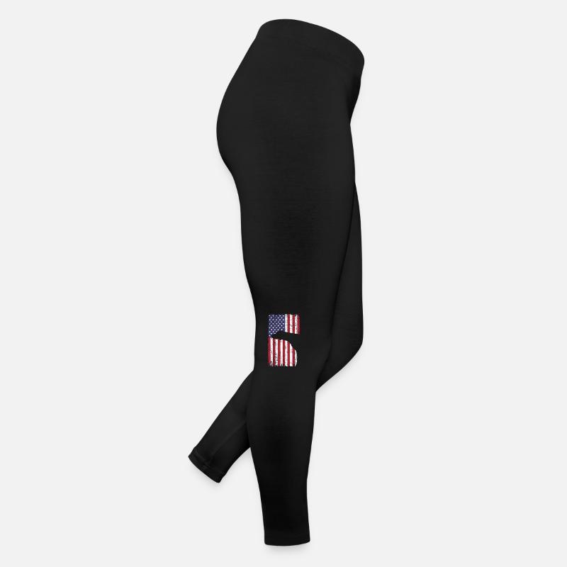 Braque de Weimar avec drapeau des États-Unis Legging en jersey Femme