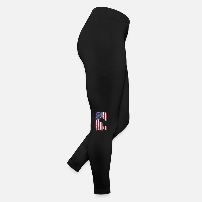 Boston Terrier Hund mit USA Flagge Frauen Jersey Leggings