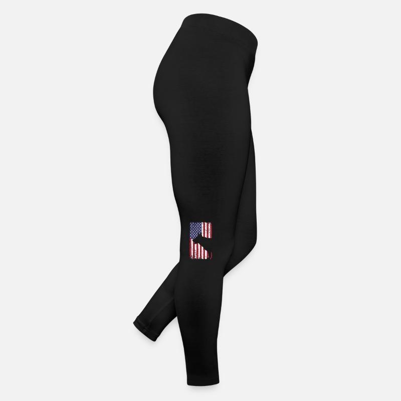 Deutscher Schäferhund Hund mit USA Flagge Frauen Jersey Leggings