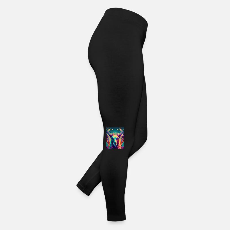 Abstract Neon Deer Women’s Jersey Leggings