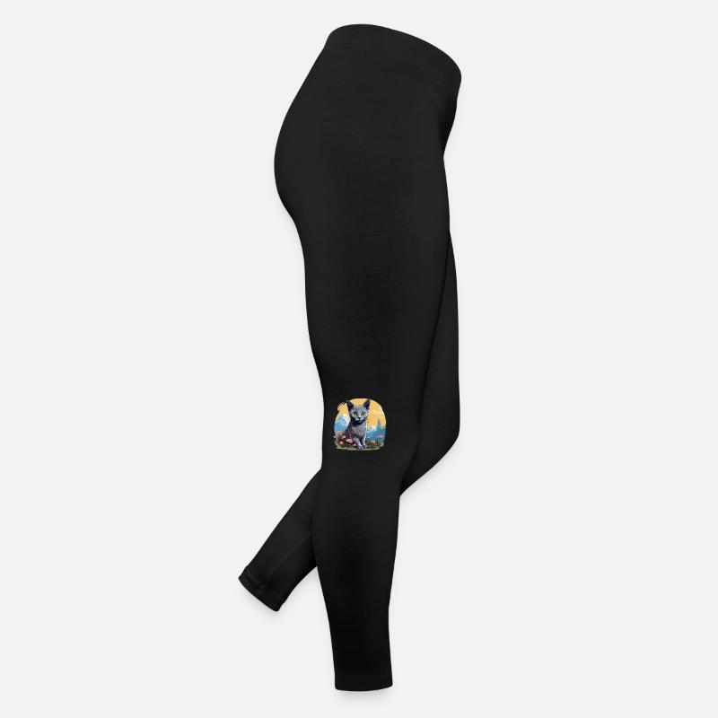 Chat bleu russe Russisch Blau Katze Legging en jersey Femme