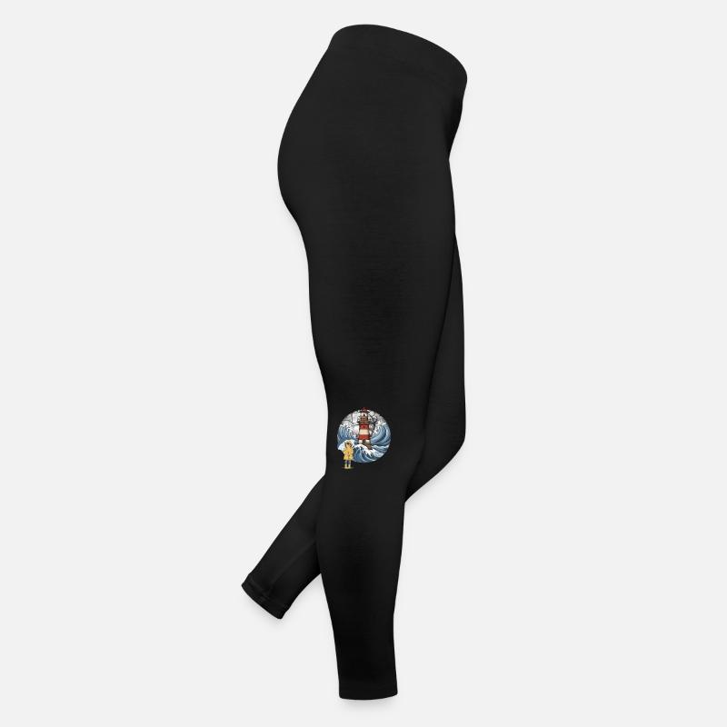 Leuchtturm Meer Mädchen maritim Küste Frauen Jersey Leggings