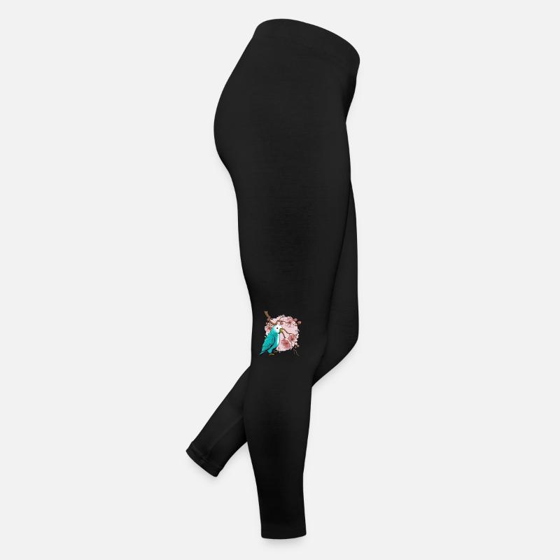 Vogel Papagei Kirschblüte Frauen Jersey Leggings