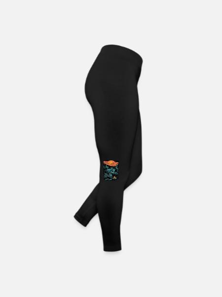 Bicycle Camping Camping Mountains Nature Excursion - Women’s Jersey Leggings - black - Right