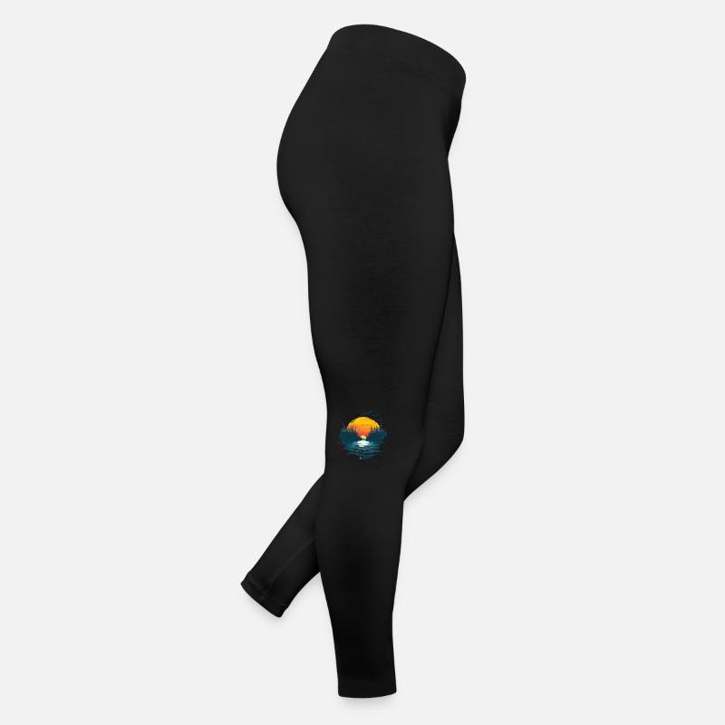 Motif Forêt Coucher De Soleil Et Oiseaux Legging en jersey Femme