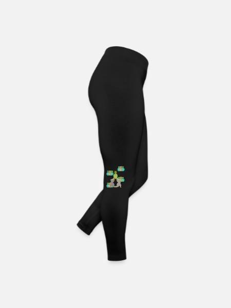 Ananas Chats Fruits Fruits Yogi Cat Yoga Retro - Legging en jersey Femme - noir - Droite