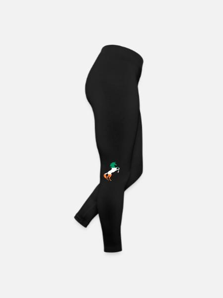 T-Shirt Drapeau Licorne Irlande Licorne Magique Irlandaise - Legging en jersey Femme - noir - Droite