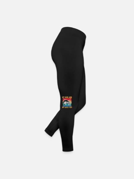 Meine Rute und mein Barschfisch - Frauen Jersey Leggings - Schwarz - Rechts