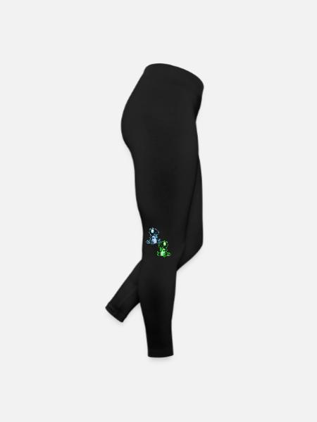 Fantasy Kinder Dinoe Dinosaurier Drachen Retro - Frauen Jersey Leggings - Schwarz - Rechts
