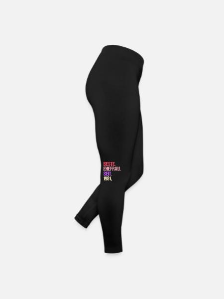 Valentinstag Beste Ehefrau Seit 1981 - Frauen Jersey Leggings - Schwarz - Rechts