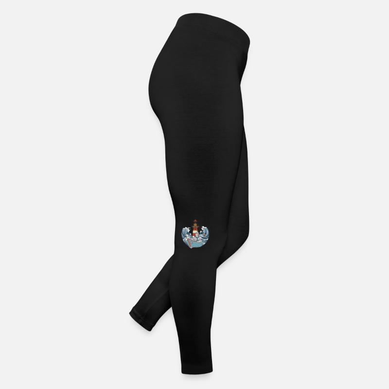 Möwen Boot Schifffahrt Leuchtturm Wellen Meer Frauen Jersey Leggings
