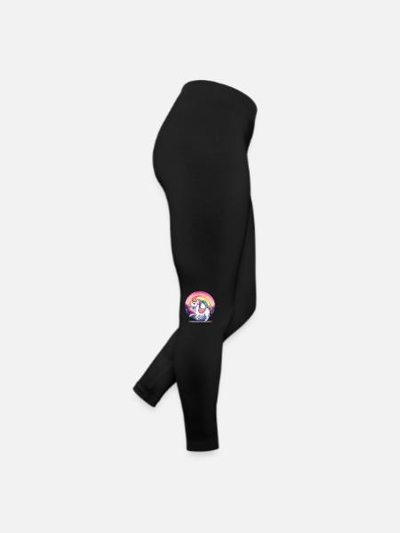 Arc-en-ciel Cheval Chevaux Enfant Enfants Poney - Legging en jersey Femme - noir - Droite