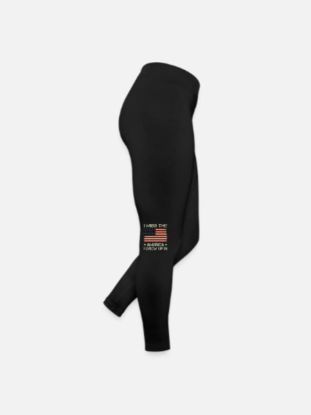 Vintage I Miss The America I Grow Up In American - Frauen Jersey Leggings - Schwarz - Rechts