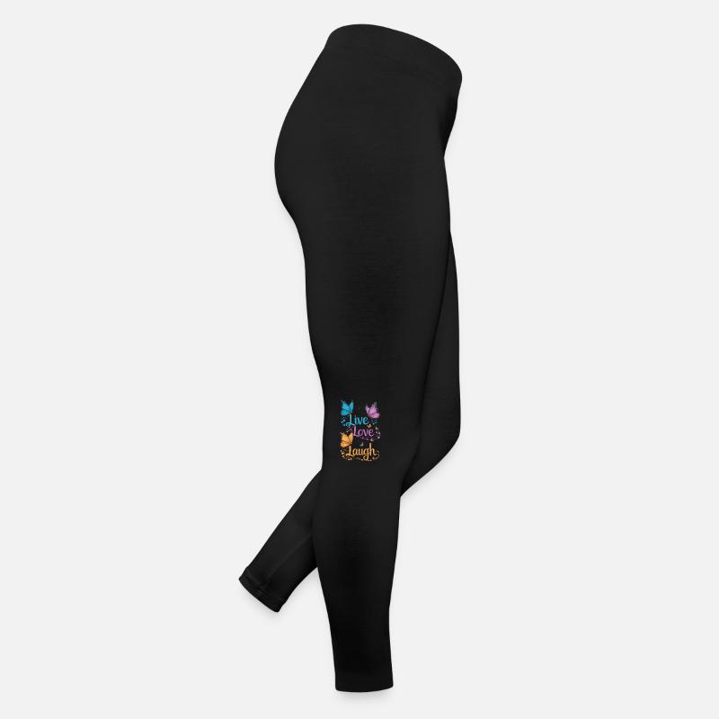 Inspirierender Live Love Laugh Schmetterling Frauen Jersey Leggings