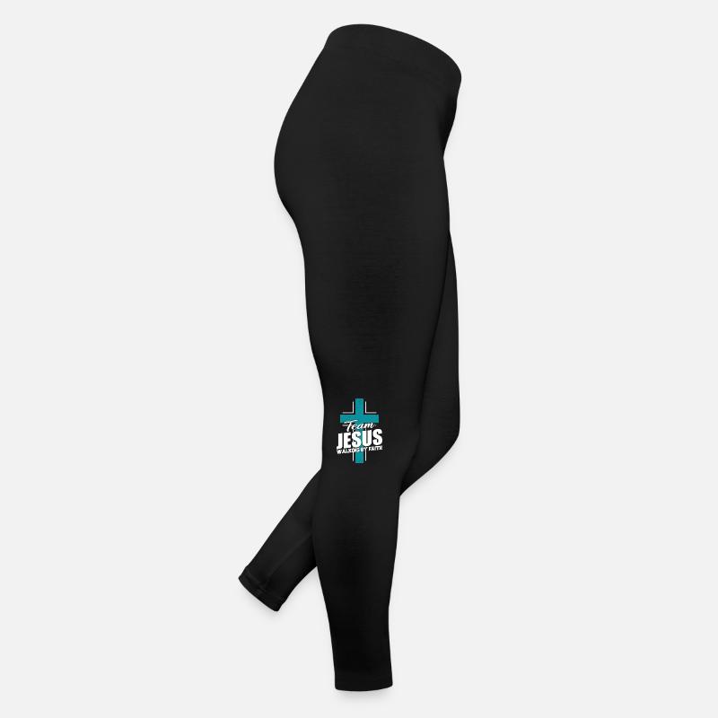 Équipe Jésus Marche par la foi Croix Bleue Legging en jersey Femme
