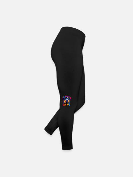 Rottweiler Dog Bright Colors Pop Art Pride Dogs - Women’s Jersey Leggings - black - Right