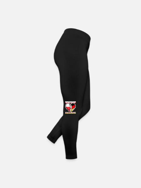 POLSKA DEUTSCHLAND HERZ - Frauen Jersey Leggings - Schwarz - Rechts
