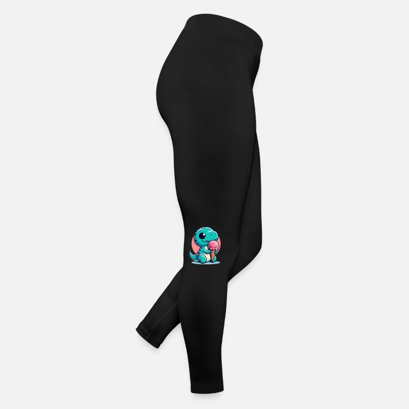 Mignon T-Rex avec dinosaure de glace cadeau Legging en jersey Femme