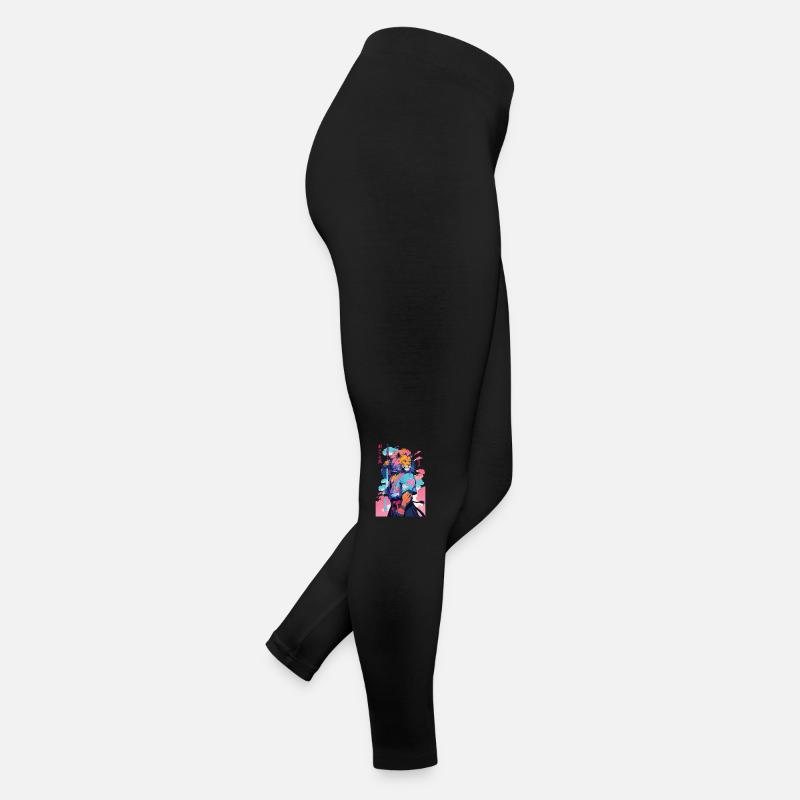 Samurai Lion Aesthetic Vaporwave Style Women’s Jersey Leggings