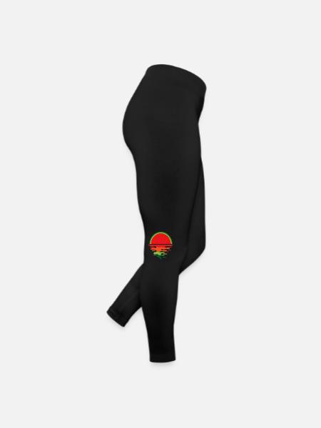Watermelon Sunset - Frauen Jersey Leggings - Schwarz - Rechts
