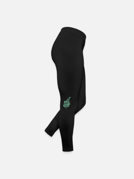 New Zealand Souvenir Stylish Fern Motif - Women’s Jersey Leggings - black - Right