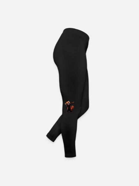 Fun Dabbing Red Panda Animal Lover Safari - Women’s Jersey Leggings - black - Right