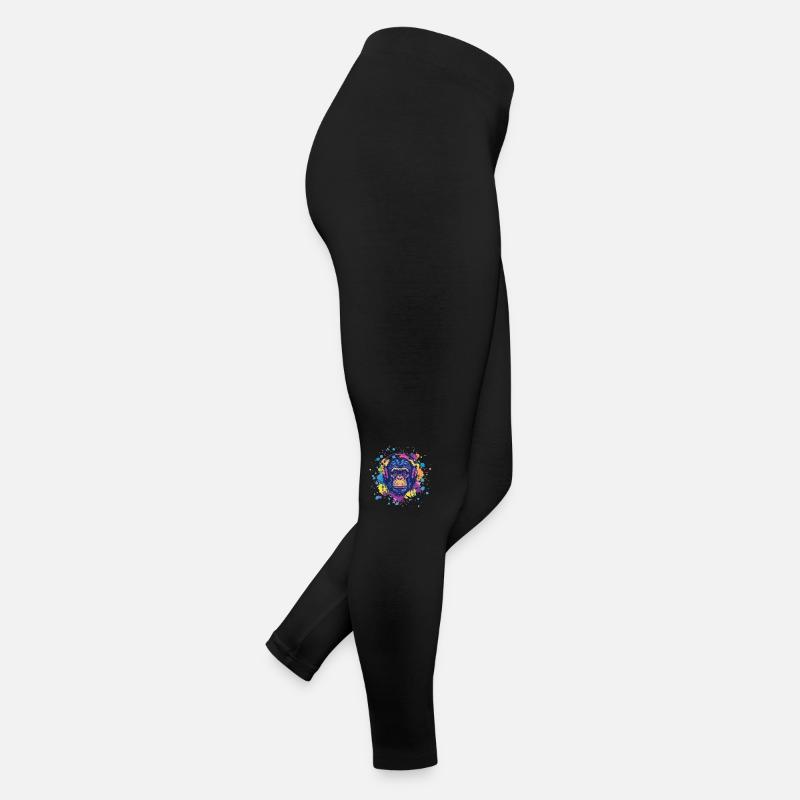Affe Mit Kopfhörer Damen Deko Herren Geschenk Frauen Jersey Leggings
