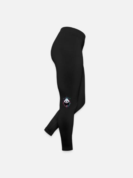 Geometrischer Panda Kunstwerk - Frauen Jersey Leggings - Schwarz - Rechts