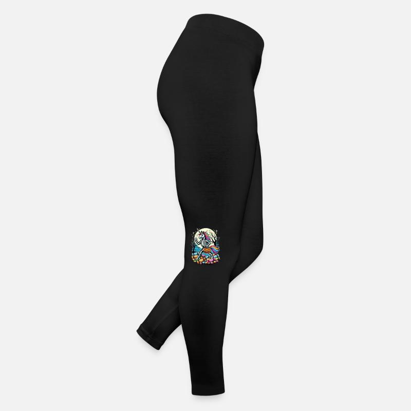 Drôle de licorne squelette mentant bonbons Legging en jersey Femme