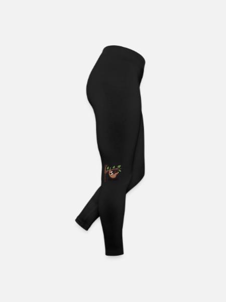 LUSTIGER SLOTH - Frauen Jersey Leggings - Schwarz - Rechts