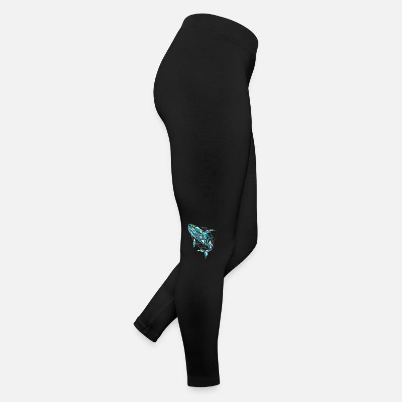 Baleine abstraite oeuvre géométrique océan couleurs Legging en jersey Femme