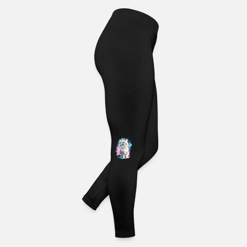 Cosmic Feline Elegance Women’s Jersey Leggings