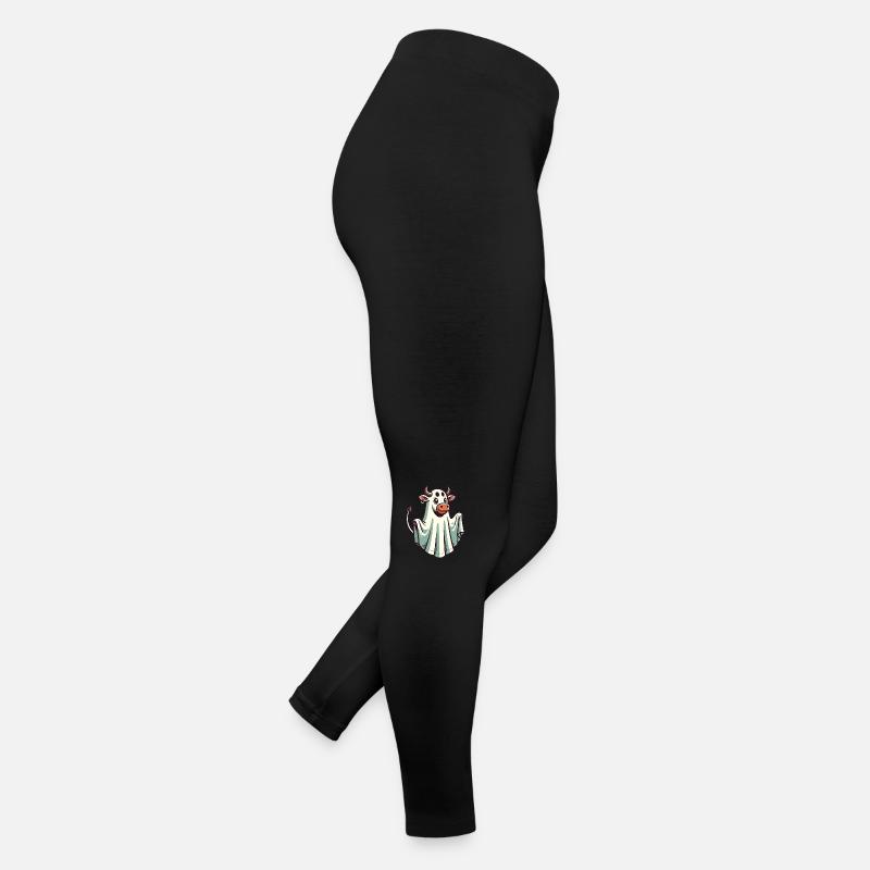 Idée de costume de drap de drap fantôme de vache drôle Legging en jersey Femme