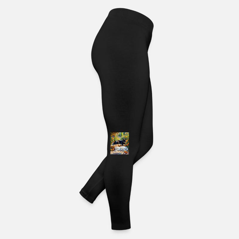 Chats d’automne et citrouilles Scène de jardin Chats d’automne Legging en jersey Femme