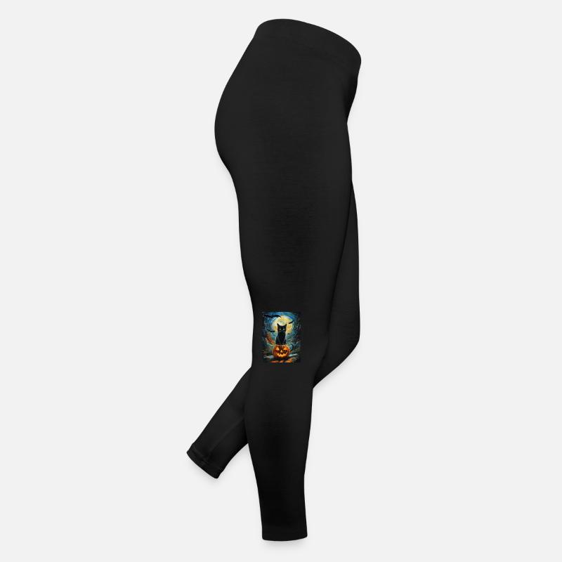 Halloween Geschenk Frauen Katze Männer Kinder Deko Frauen Jersey Leggings