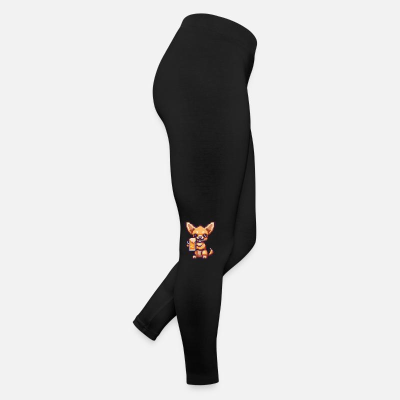 Chihuahua Dogs Beer Pixel Women’s Jersey Leggings