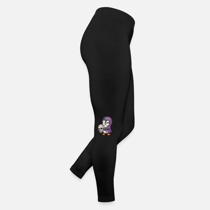 Penguin Zombie Halloween with Skull Women’s Jersey Leggings