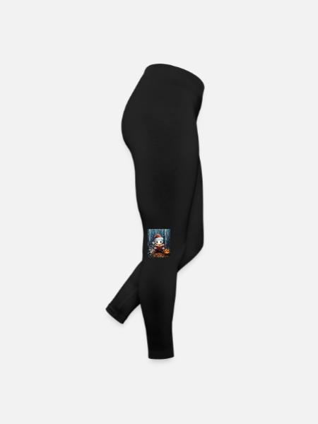 Halloween Gift Ghost with Christmas Hat Decoration - Women’s Jersey Leggings - black - Right